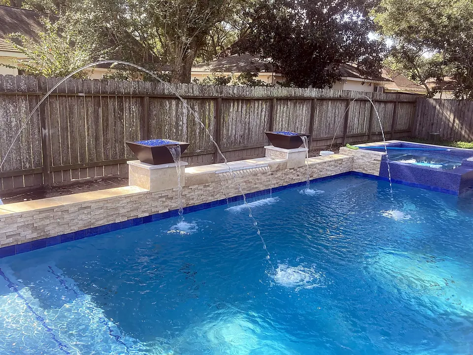 Glass-Mosaic Spa Beside the Jets